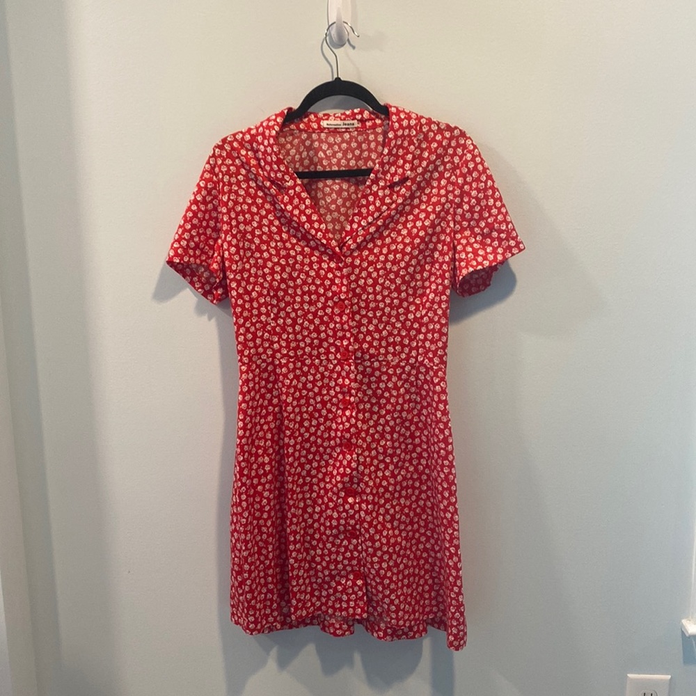 Reformation Red Rose Dress Large